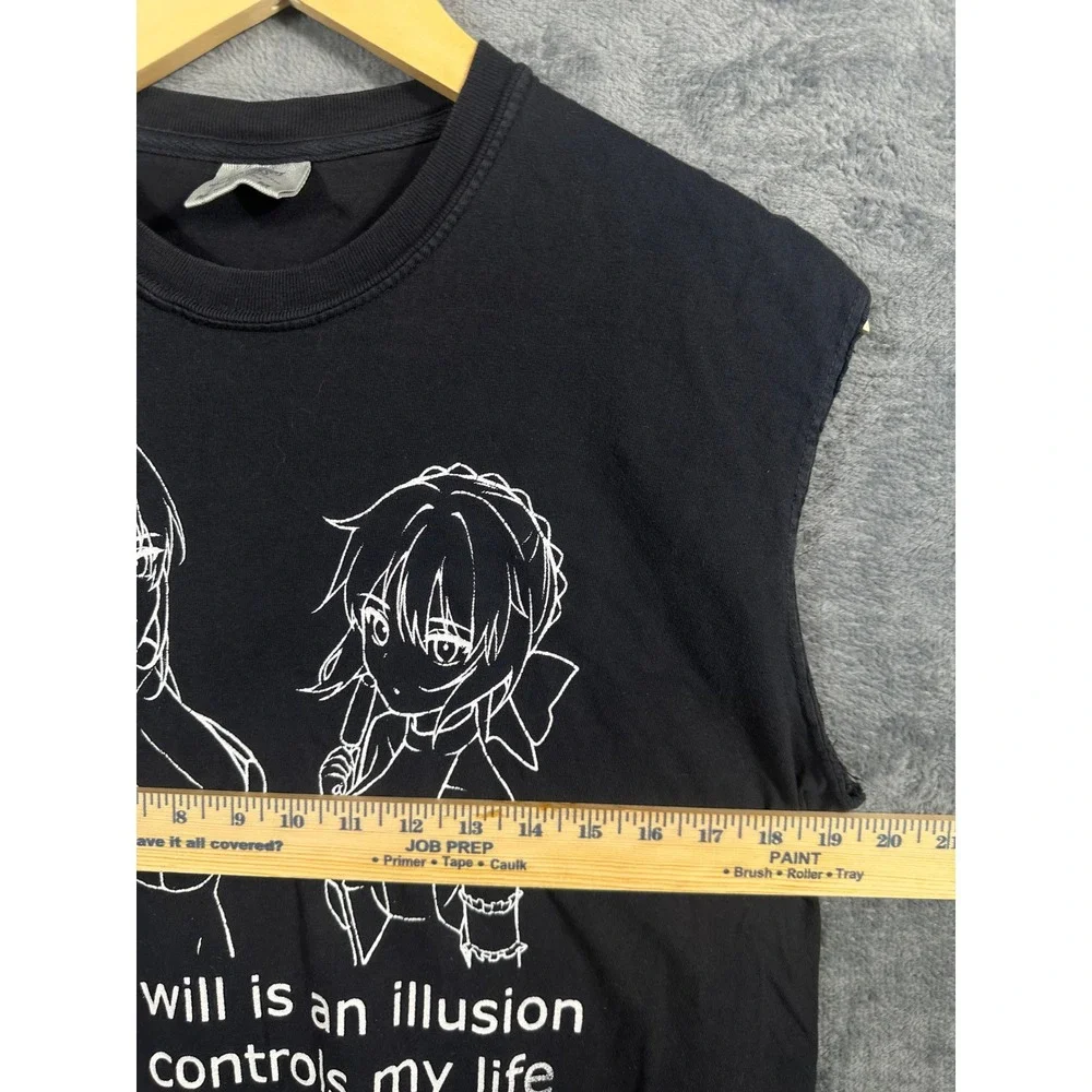 Comfort Colors Anime Graphic Muscle Tee Black Cut Sleeve Fate Perspective Size M